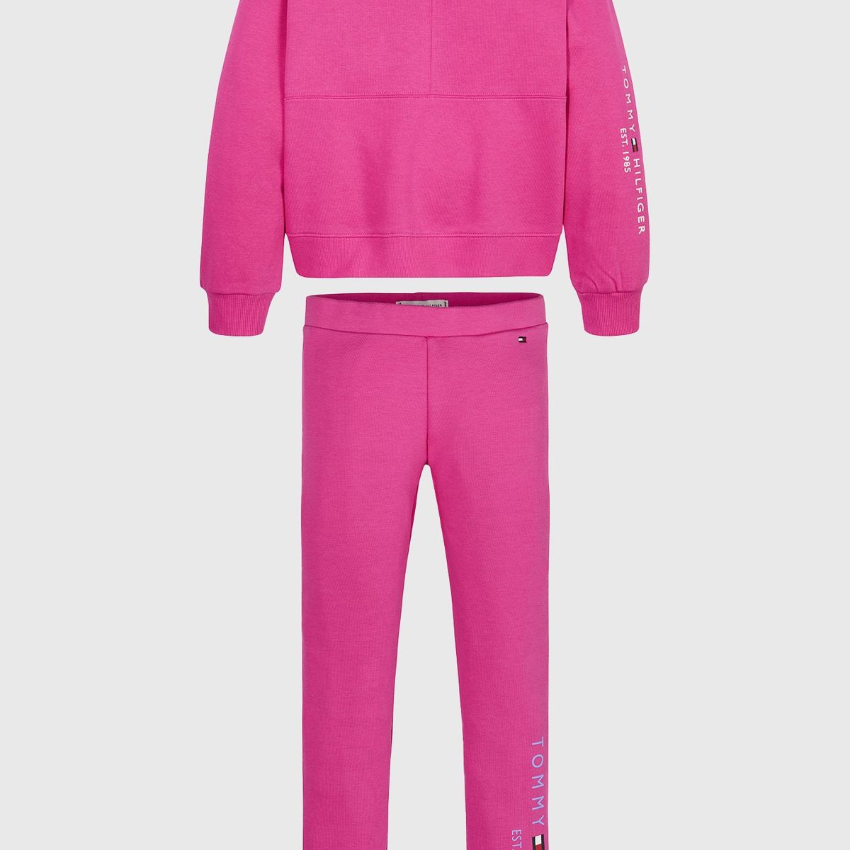 TOMMY HILFIGER - Polerón Y Leggings Logo Establis. Rosado Tommy Hilfiger