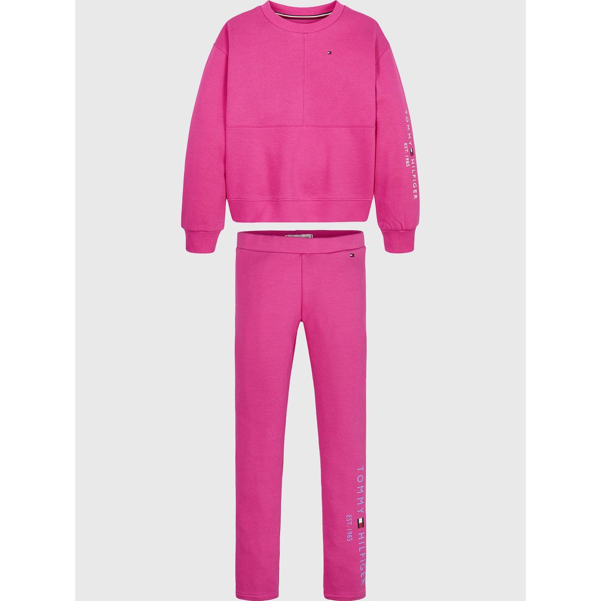 TOMMY HILFIGER - Polerón Y Leggings Logo Establis. Rosado Tommy Hilfiger