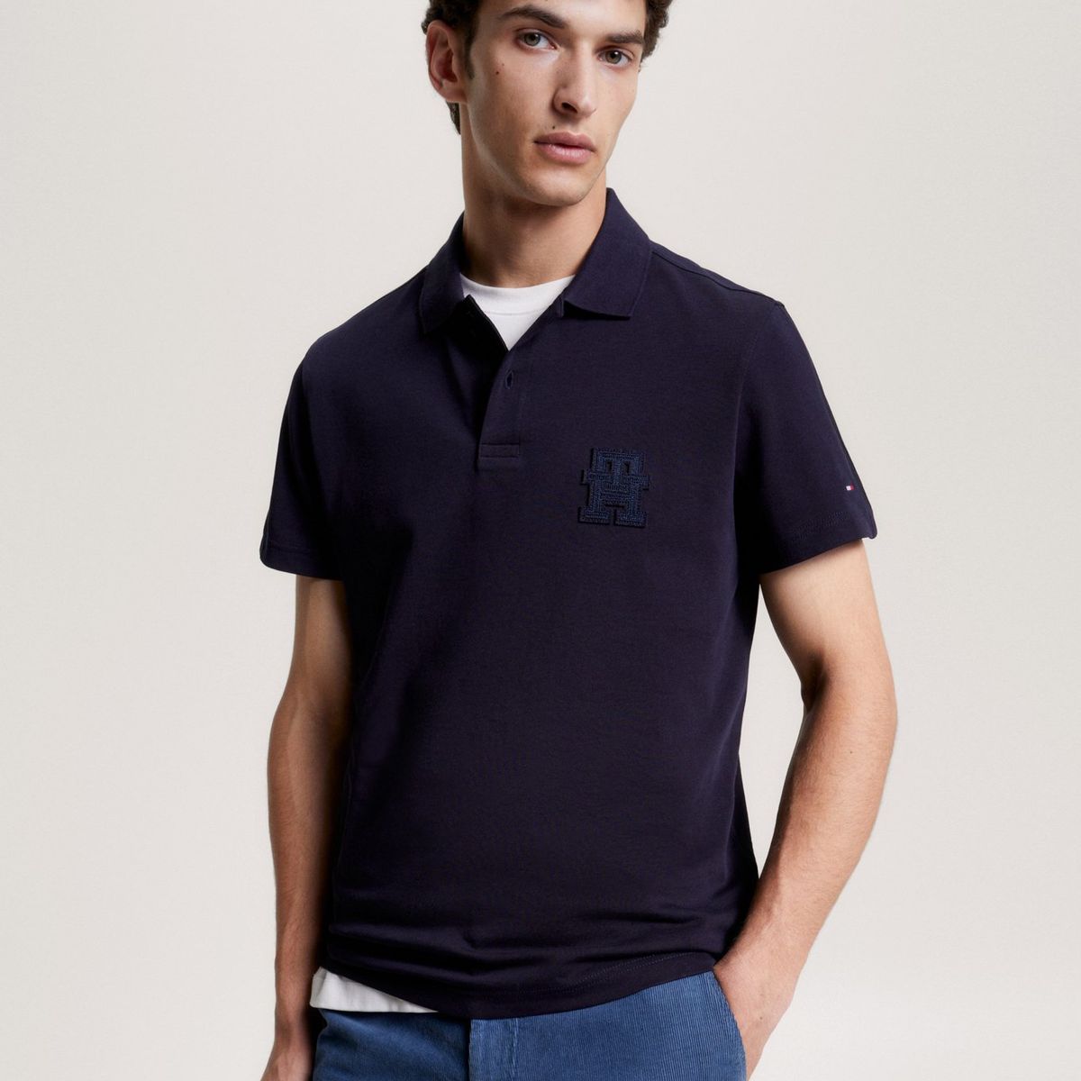 TOMMY HILFIGER - Polo Logo Monogram Th Azul Tommy Hilfiger