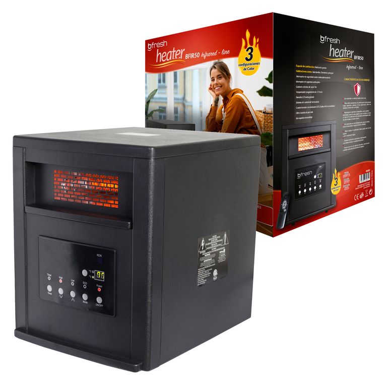 Estufa Infrarroja 1500W con Temporizador y control remoto