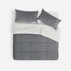 ROSEN - Plumón Alaska Sherpa Liso Gris Super King