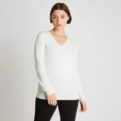 LORENZO DI PONTTI - Sweater de Lurex Cuello en V Blanco
