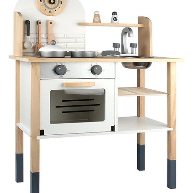SOFT PLAY - Cocina De Madera Para Niños Y Niñas Con Horno De Juguete