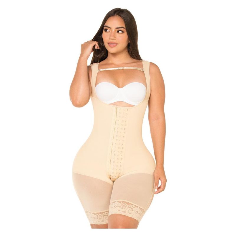 FAJAS MYD - Faja Reloj de Arena Colombiana de 4 Hileras de Broches F-00485 MyD - Beige