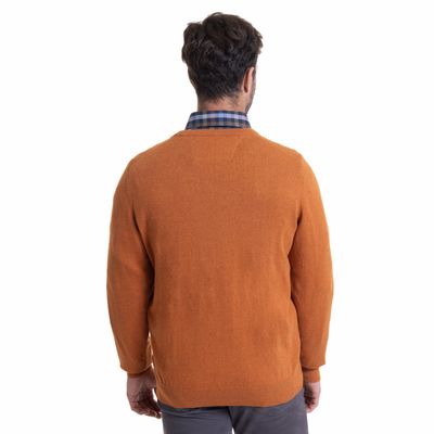 Imagen 2 del producto Sweater Cuello V Melange Ocre