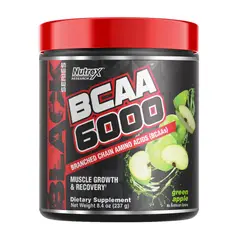 NUTREX RESEARCH - BCAA 6000, Aminoácidos (255 gr) - Original - MANZANA VERDE