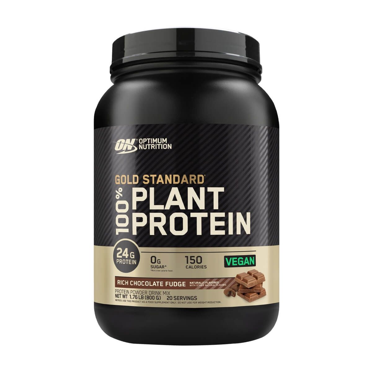 OPTIMUN NUTRITION - 100% PLANT PROTEIN 1,76LB CHOCOLATE FUDGE, ON