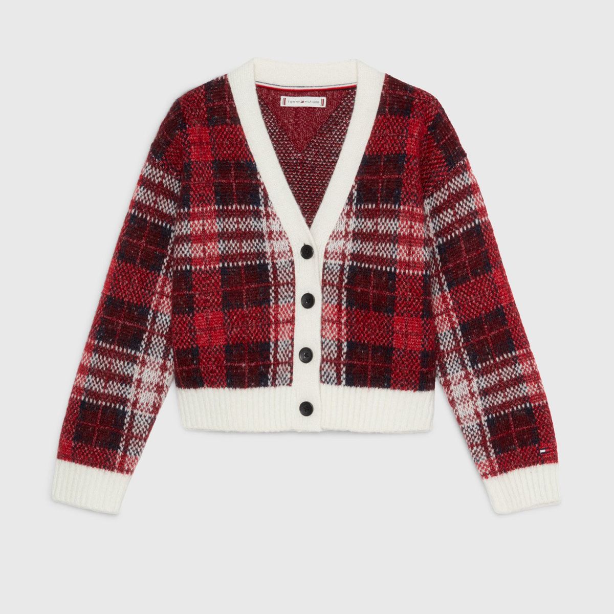 TOMMY HILFIGER - Cárdigan A Cuadros Escoces Rojo Tommy Hilfiger