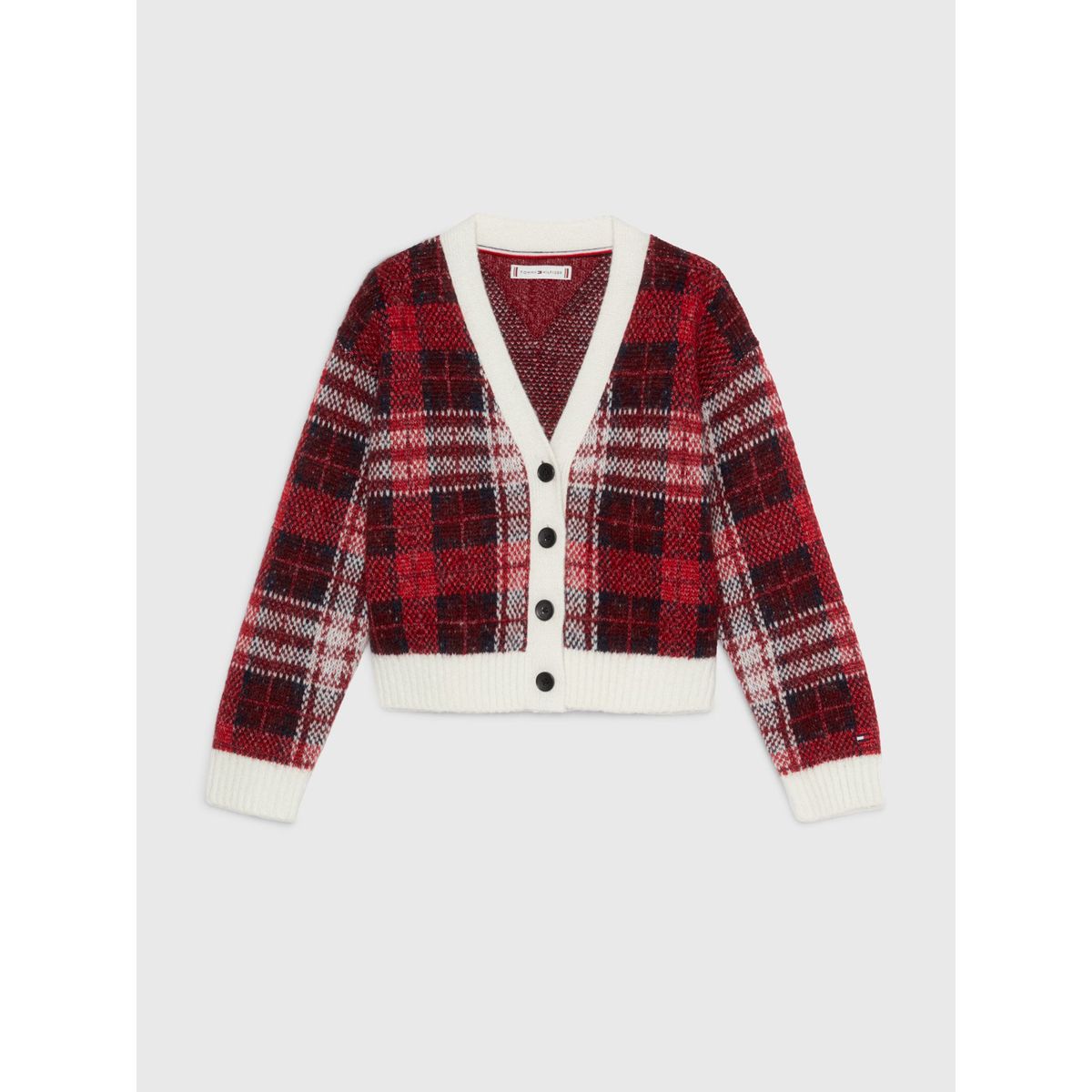 TOMMY HILFIGER - Cárdigan A Cuadros Escoces Rojo Tommy Hilfiger