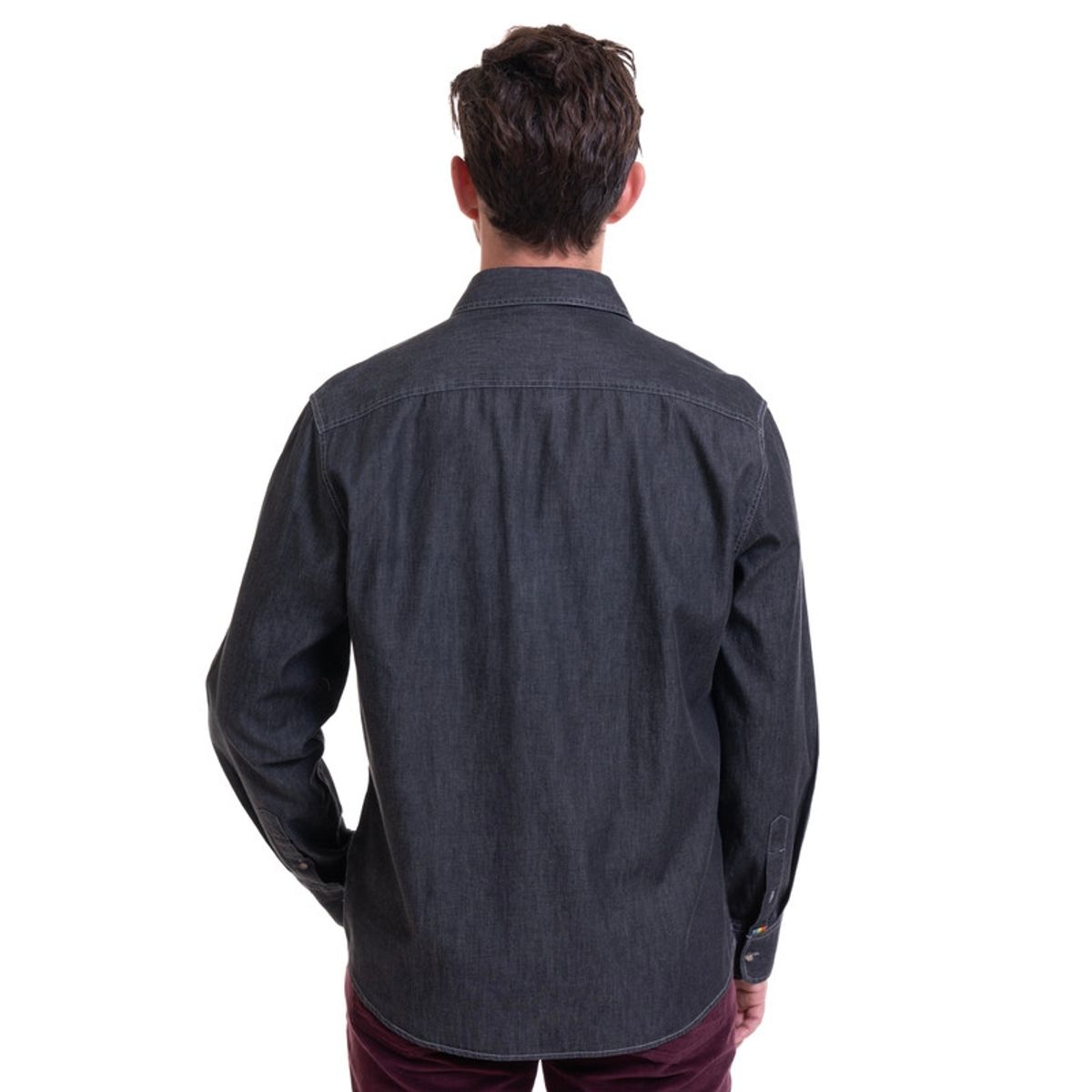 TRUVAL - Camisa Denim Básica Gris Oscuro TRUVAL