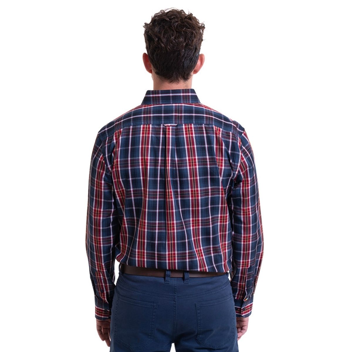 TRUVAL - Camisa Trevira Cuadros Azul Melange TRUVAL