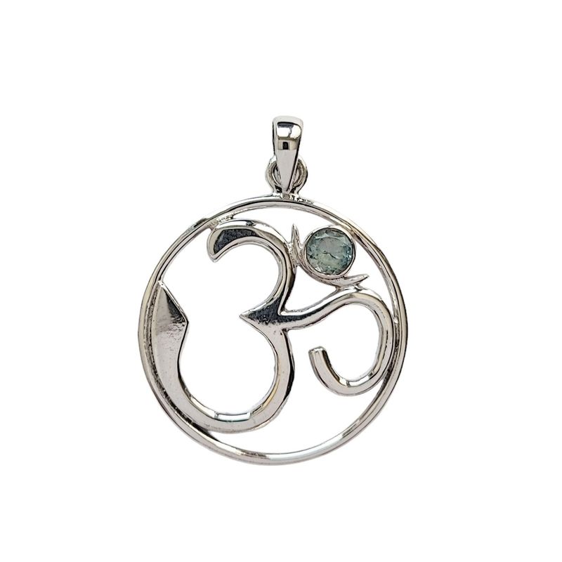 ANDREA COGGIOLA JOYAS - Colgante Ohm Topacio Celeste Plata Fina 925