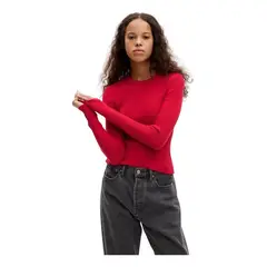 GAP - Chaleco Cuello Redondo Rib Rojo