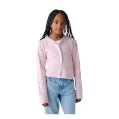 GAP - Cardigan Niña Pointelle Rosado