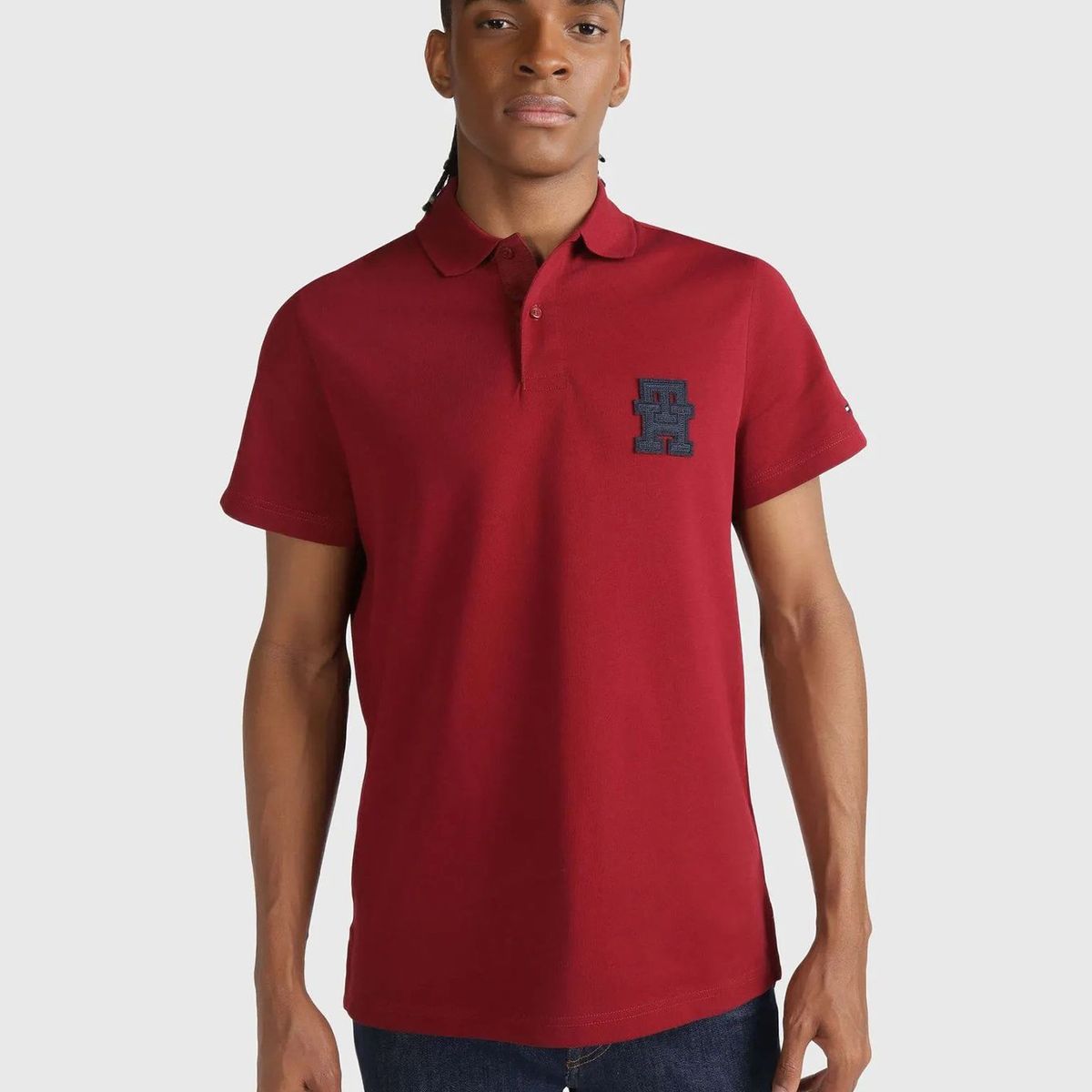 TOMMY HILFIGER - Polo Logo Monogram Th Rojo Tommy Hilfiger