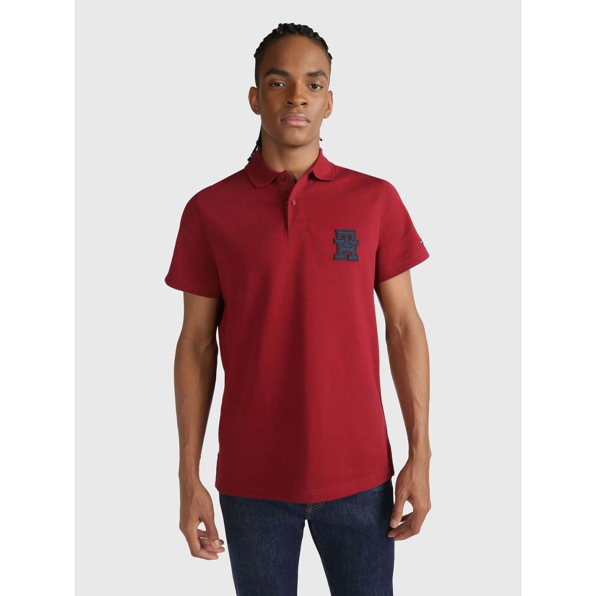 TOMMY HILFIGER - Polo Logo Monogram Th Rojo Tommy Hilfiger