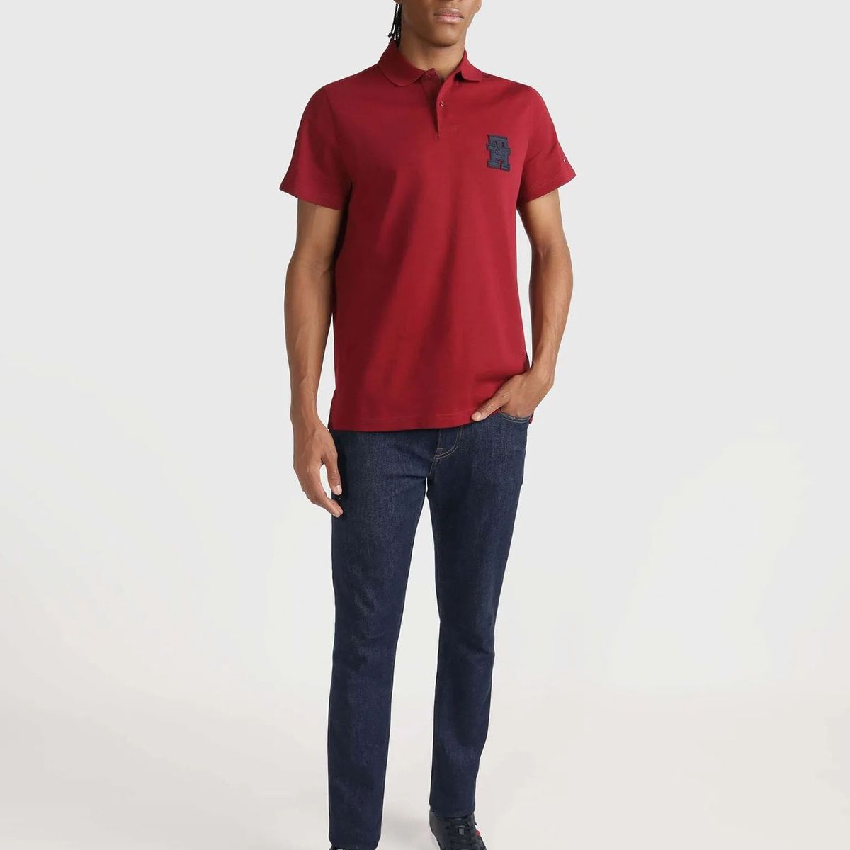 TOMMY HILFIGER - Polo Logo Monogram Th Rojo Tommy Hilfiger