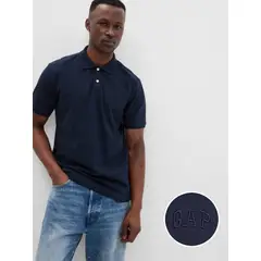 GAP - Polera Polo Logo Manga Corta Hombre Azul