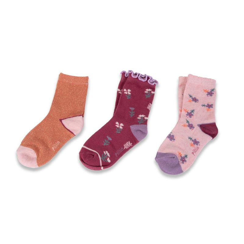 PILLIN - Pack 3 Pzas Calcetines Bebé Niña Multicolor Pillin - Multicolor