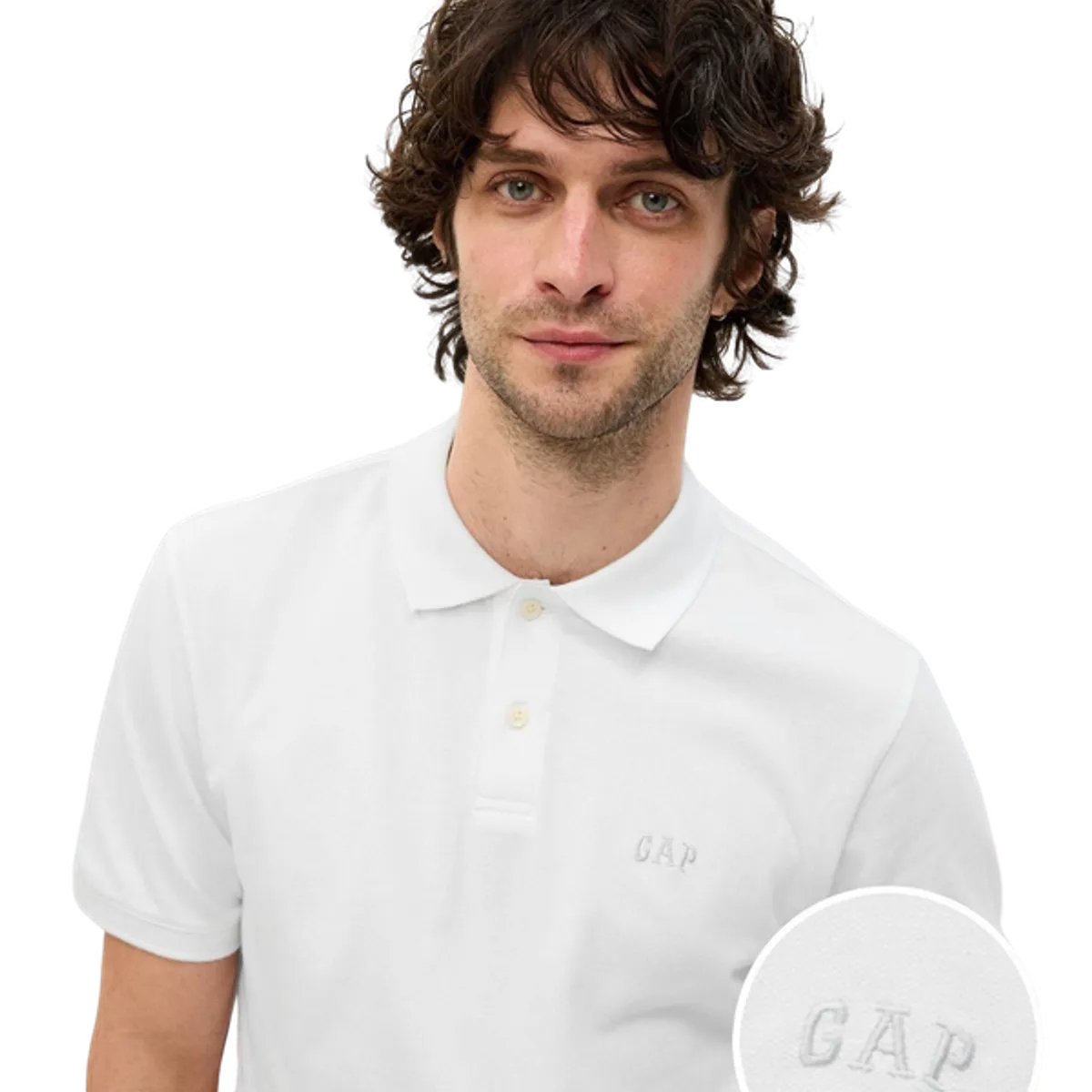 GAP - Polera Polo Manga Corta Blanco