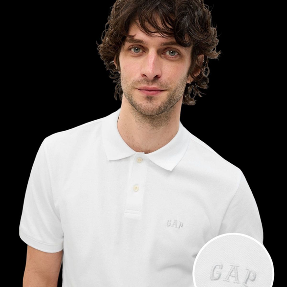 GAP - Polera Polo Manga Corta Blanco