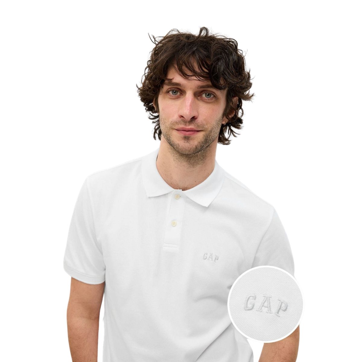 GAP - Polera Polo Manga Corta Blanco