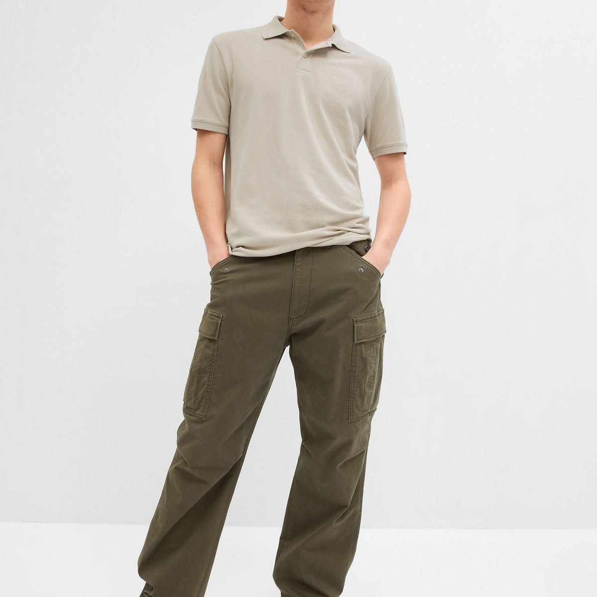 GAP - Polera Gap Polo Manga Corta Hombre Beige