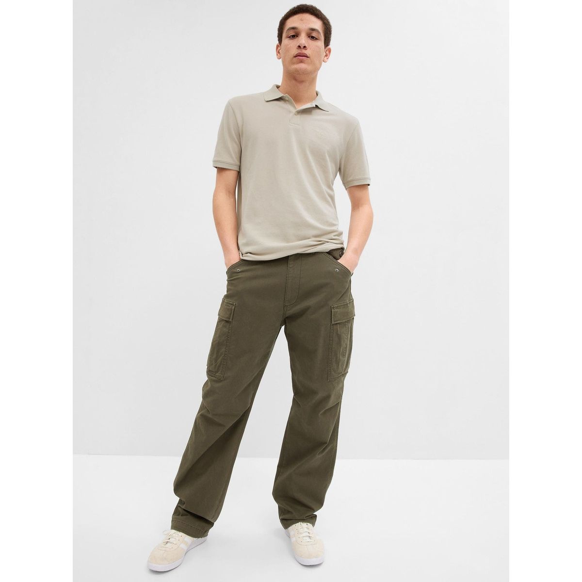 GAP - Polera Gap Polo Manga Corta Hombre Beige