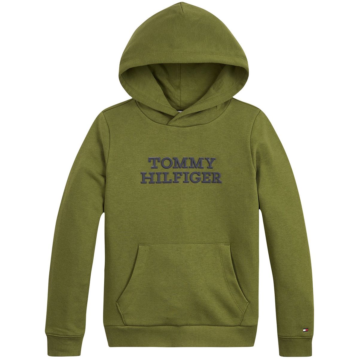 TOMMY HILFIGER - Polerón Hoodie De Felpa Verde Tommy Hilfiger