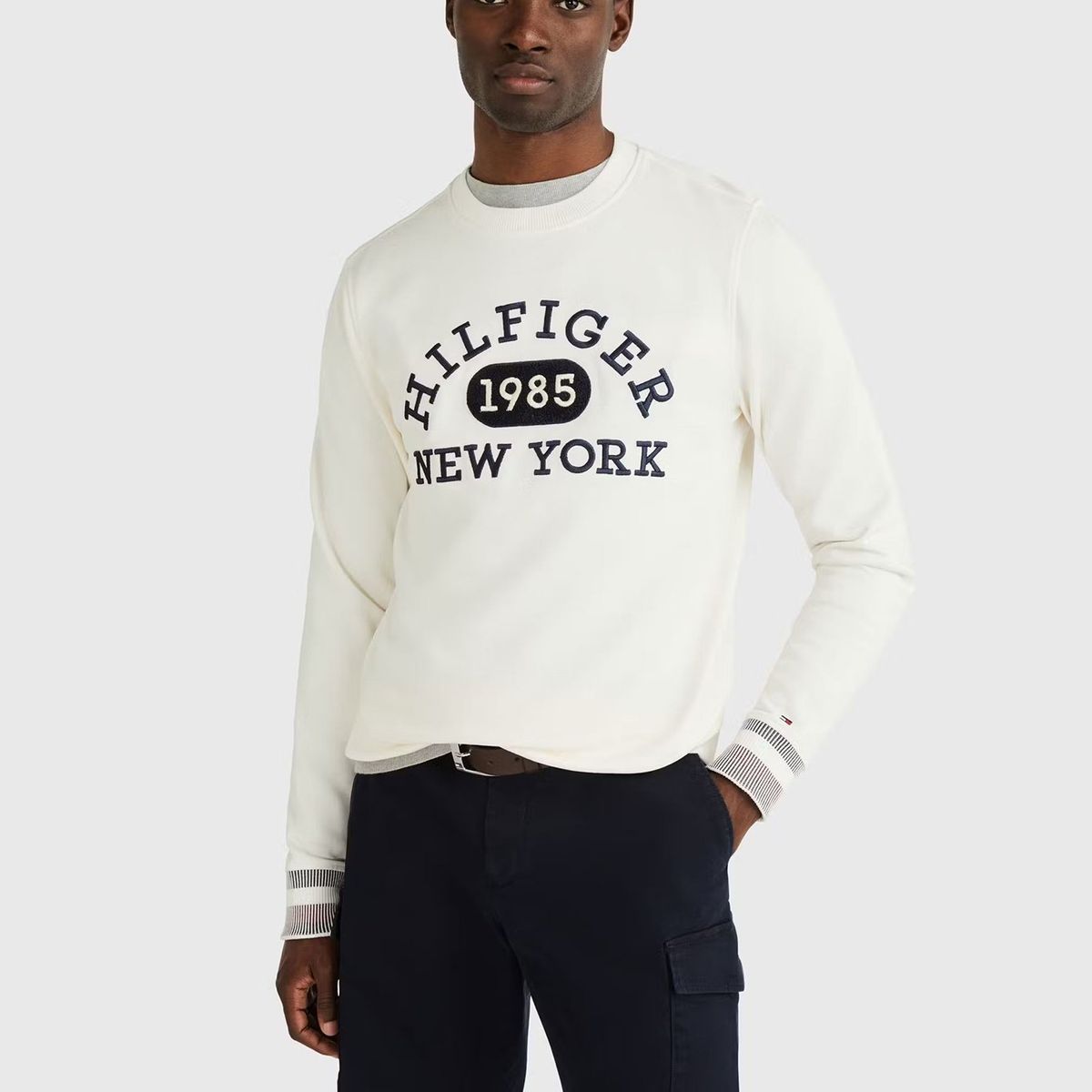 TOMMY HILFIGER - Polerón Collegiate Monotype Logo Blanco Tommy Hilfiger