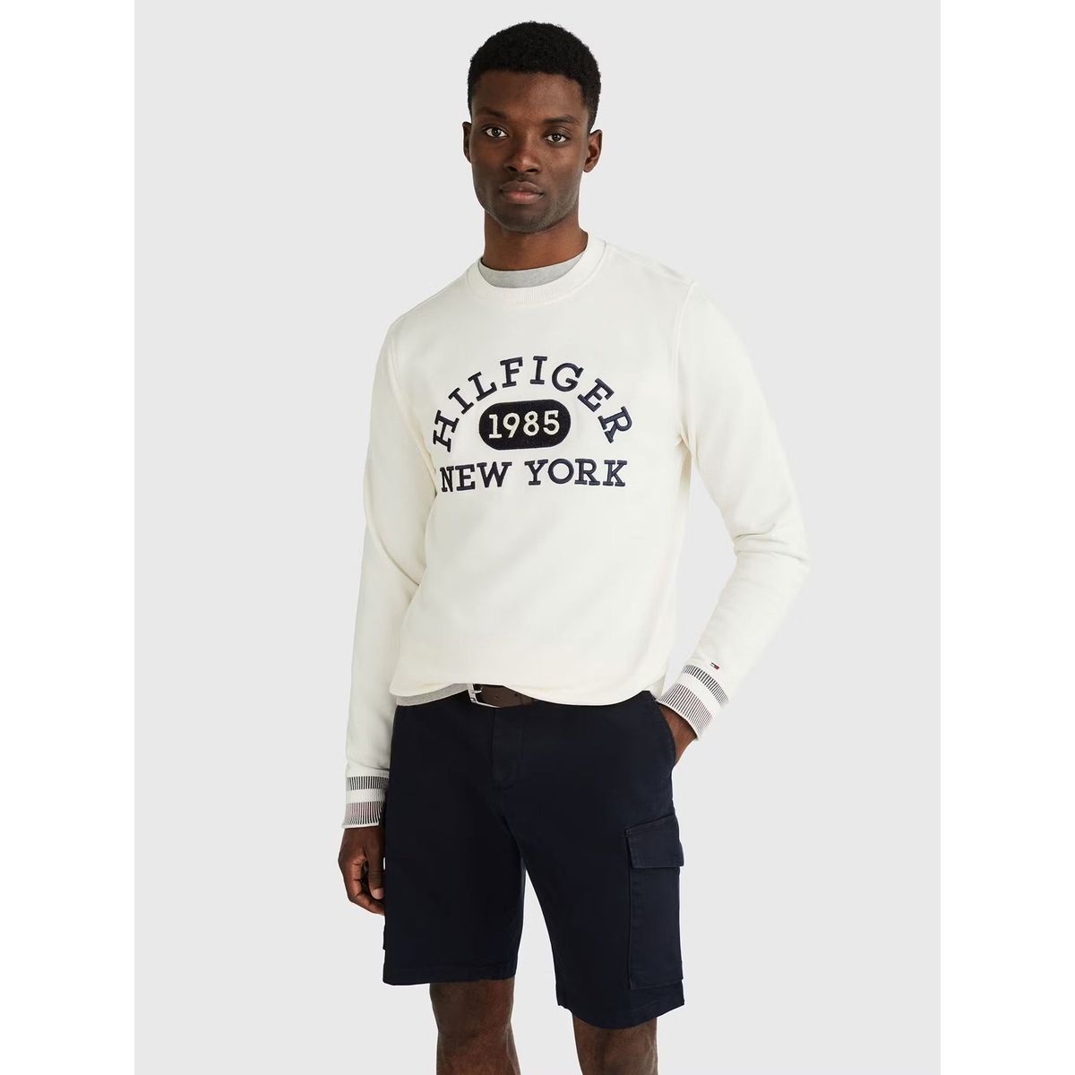 TOMMY HILFIGER - Polerón Collegiate Monotype Logo Blanco Tommy Hilfiger