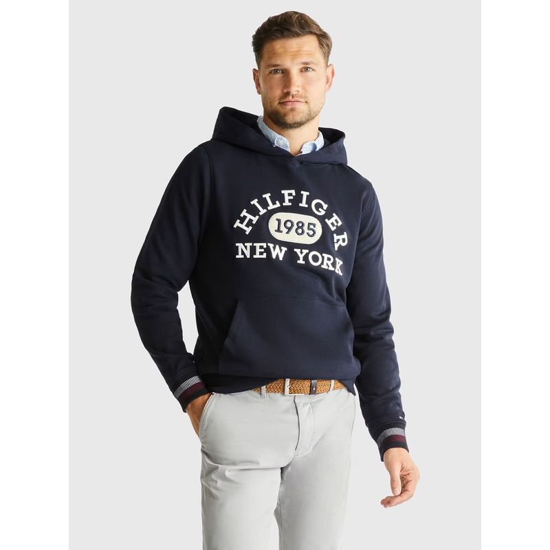 TOMMY HILFIGER - Polerón Hoodie Collegiate Monotype Azul Tommy Hilfiger