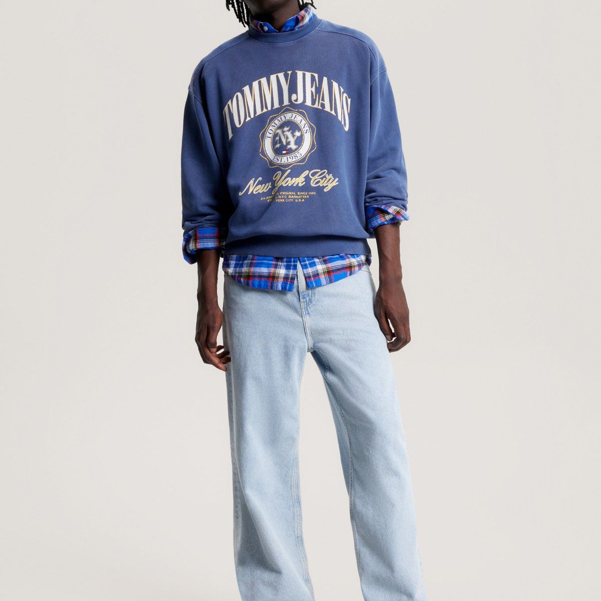 TOMMY HILFIGER - Polerón Relaxed Boxy Con Logo Azul Tommy Hilfiger