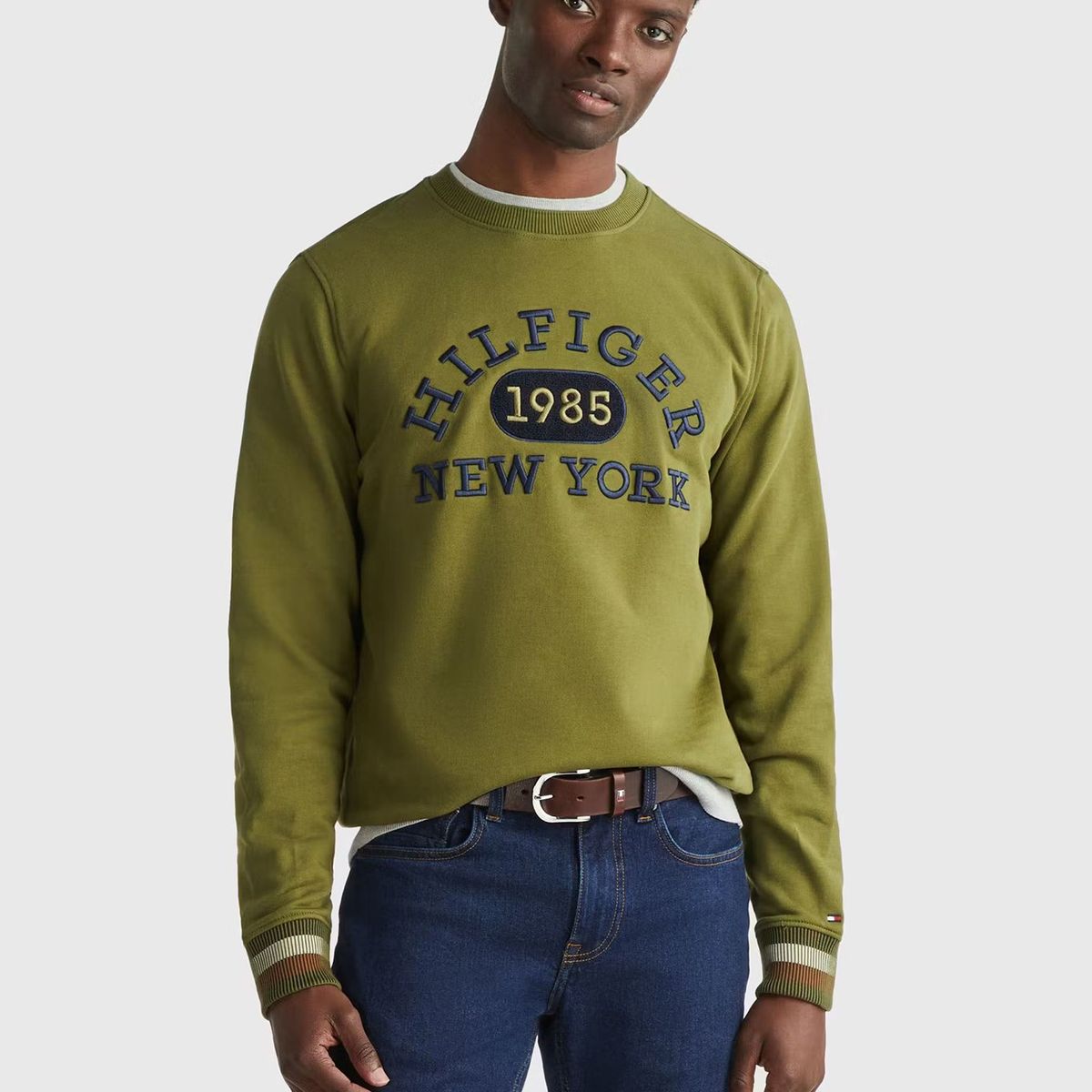 TOMMY HILFIGER - Polerón Collegiate Monotype Logo Verde Tommy Hilfiger