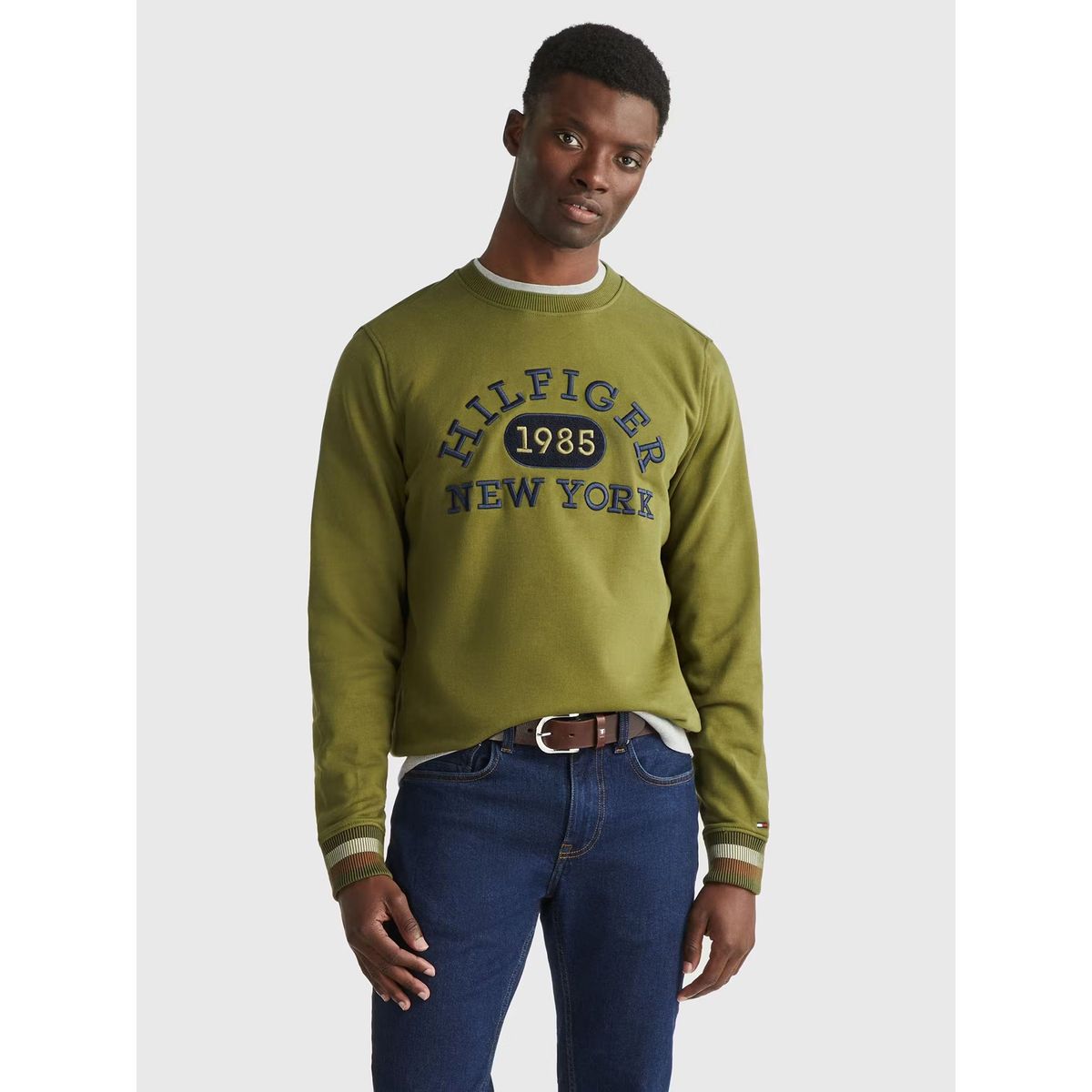 TOMMY HILFIGER - Polerón Collegiate Monotype Logo Verde Tommy Hilfiger