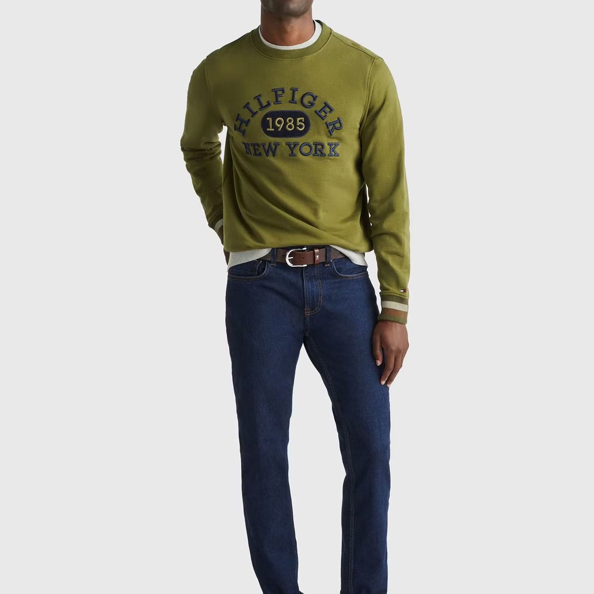 TOMMY HILFIGER - Polerón Collegiate Monotype Logo Verde Tommy Hilfiger