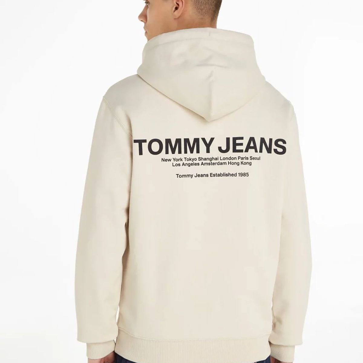 TOMMY HILFIGER - Polerón Hoodie Logo Gráfico Beige Tommy Hilfiger