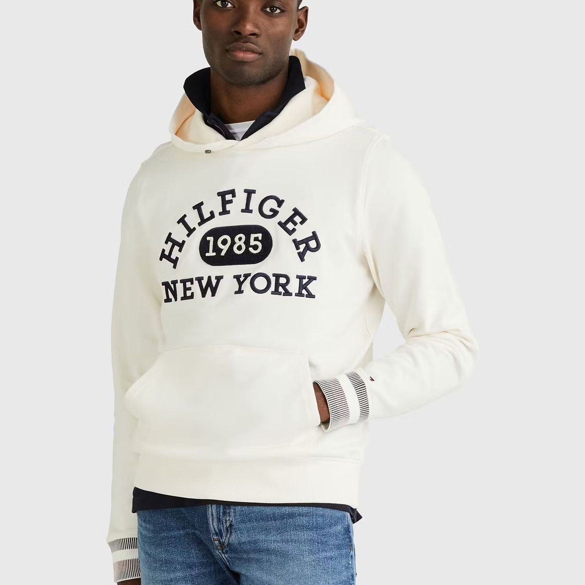 TOMMY HILFIGER - Polerón Hoodie Collegiate Monotyp Blanco Tommy Hilfiger