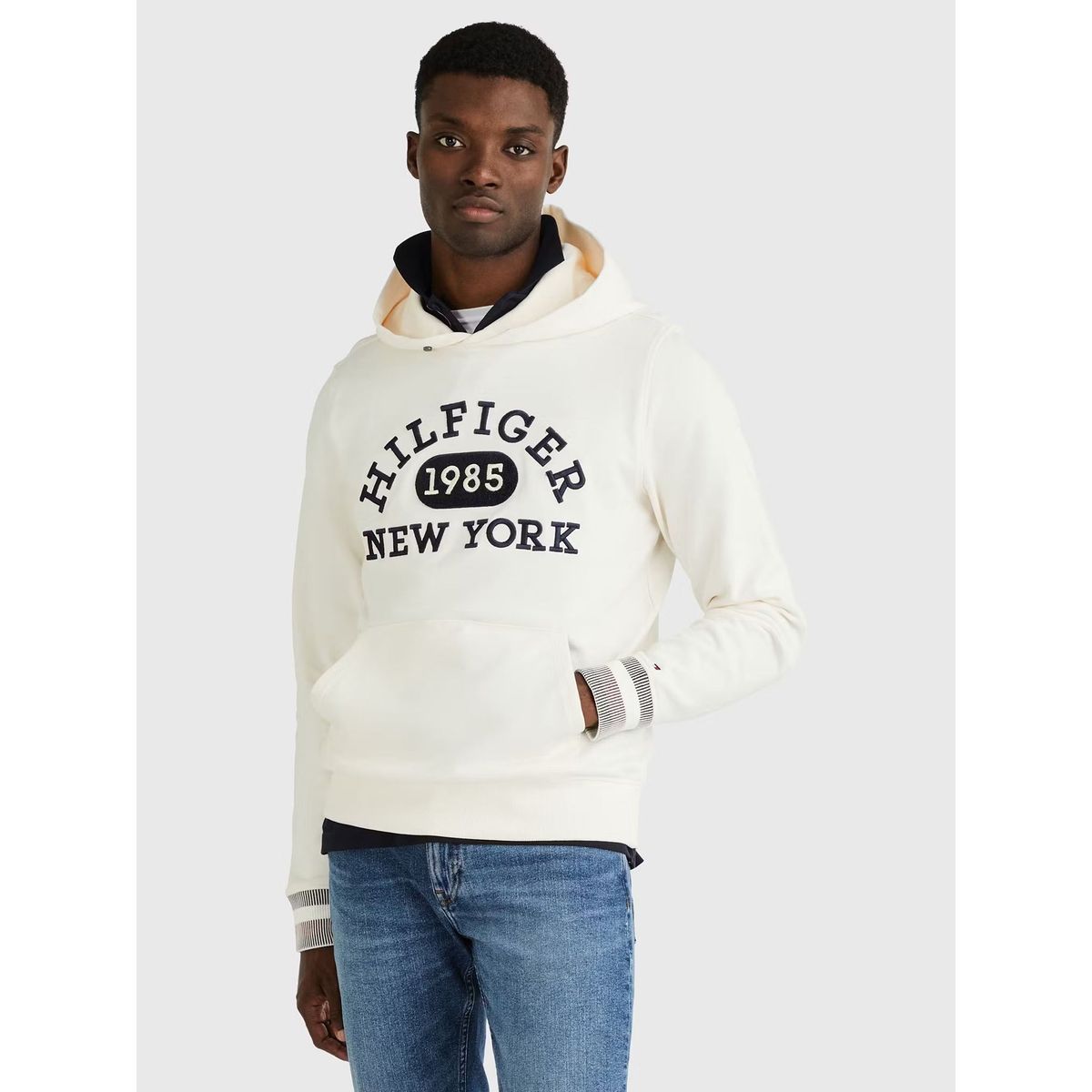 TOMMY HILFIGER - Polerón Hoodie Collegiate Monotyp Blanco Tommy Hilfiger