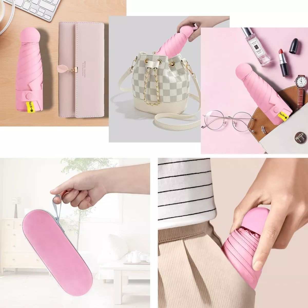 GENERICO - 8 Huesos Paraguas Mini Sombrilla De Bolsillo ,rayos Uv