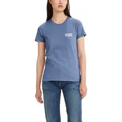 LEVIS - Polera Mujer Regular Fit Lisa Mini Logo Batwing Azul