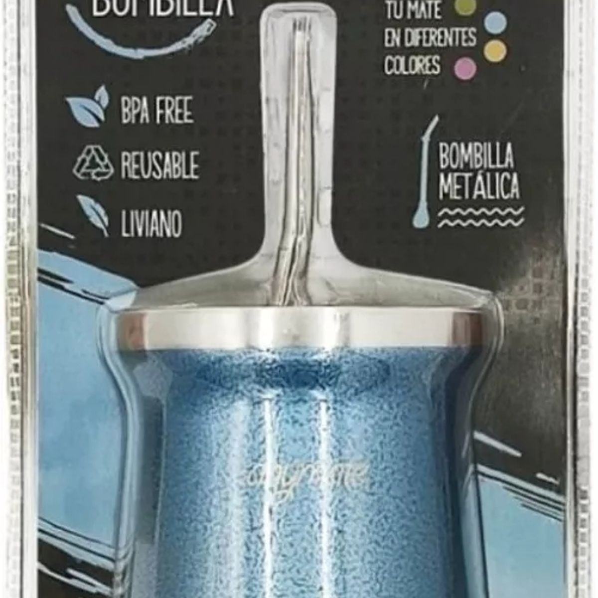 GENERICO - Mate 236ml Con Bombilla Anymate Premium Matero