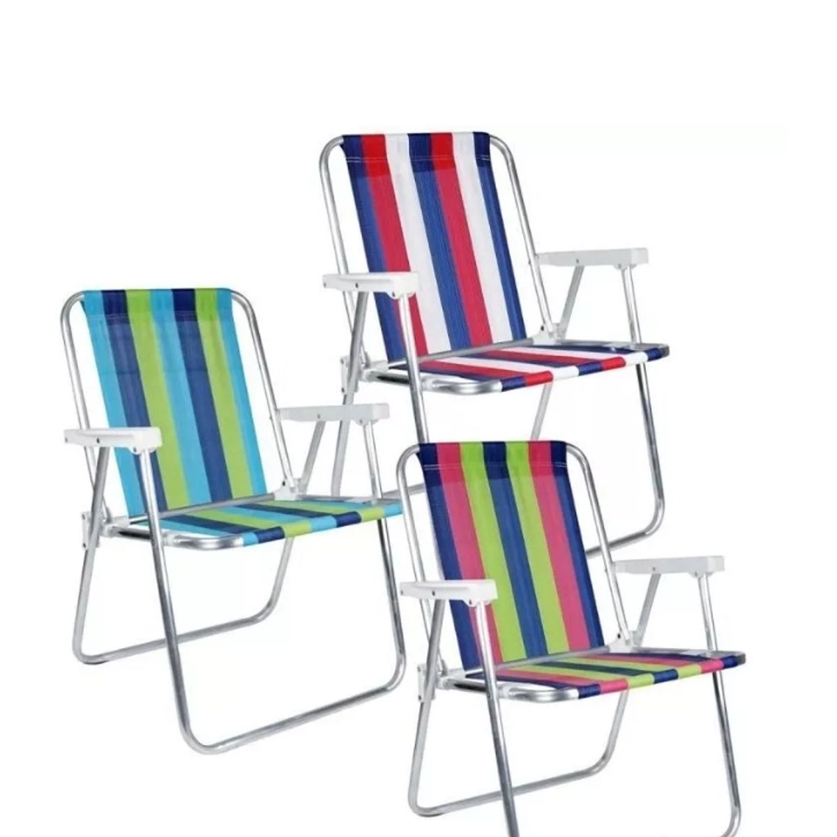 GENERICO - Silla Plegable Multicolor Mide 74x53cm - Diseños Surtidos Camping