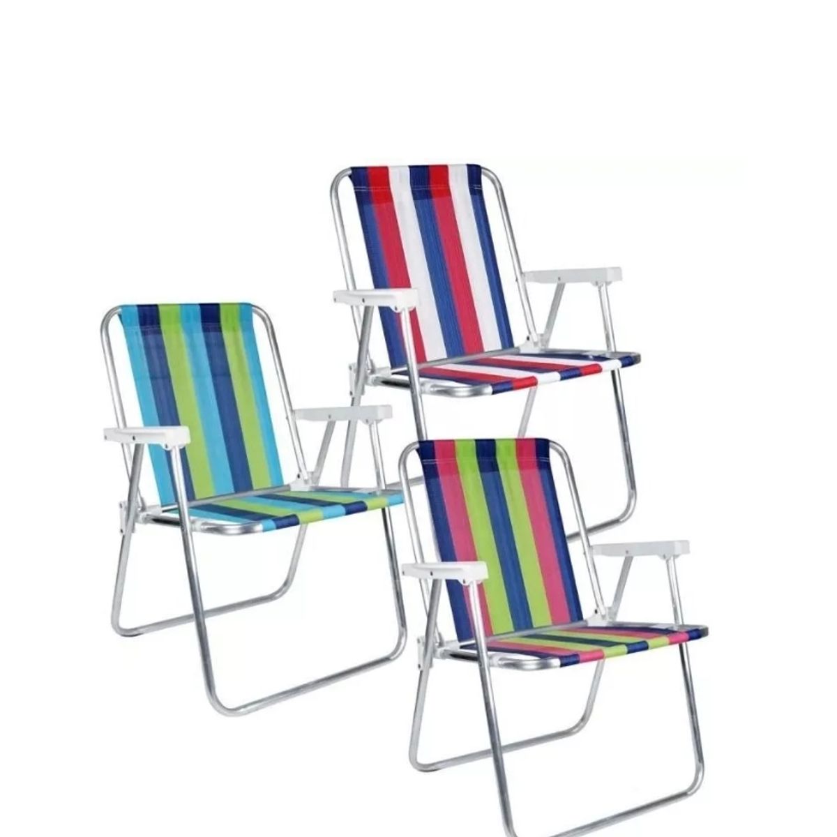 GENERICO - Silla Plegable Multicolor Mide 74x53cm - Diseños Surtidos Camping