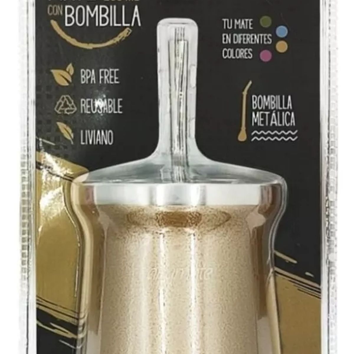 GENERICO - Mate 236ml Con Bombilla Anymate Premium Matero
