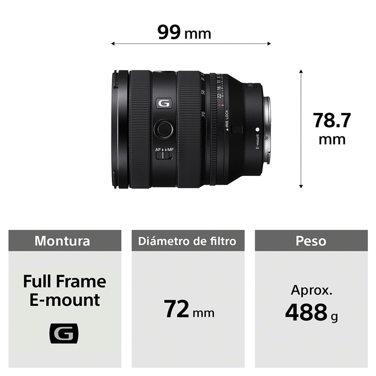 SONY - Lente Zoom estándar FE 20-70 mm SEL2070G