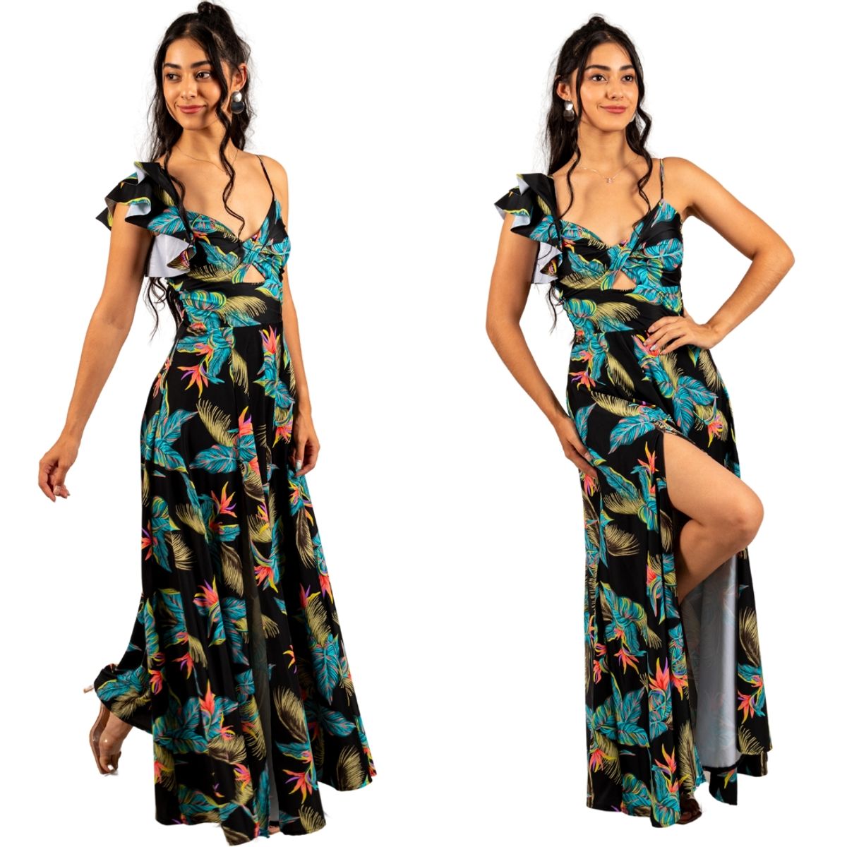 GENERICO - VESTIDO LARGO MARCA KADRIHEL IDEAL PARA FIESTA GALA COCTEL VERANO V102