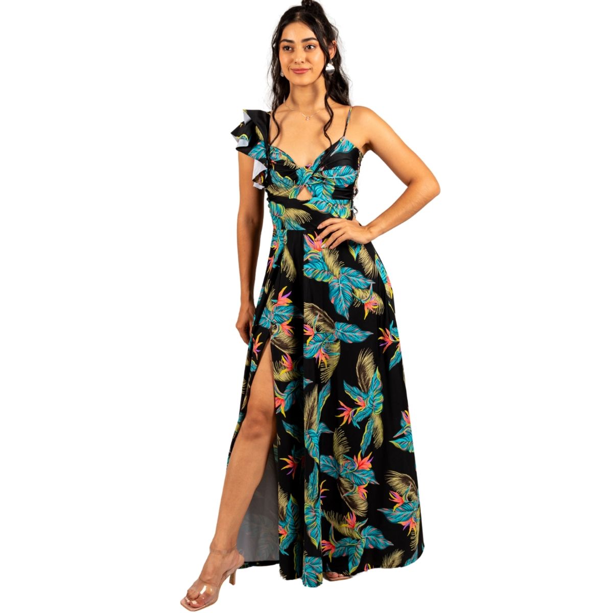 GENERICO - VESTIDO LARGO MARCA KADRIHEL IDEAL PARA FIESTA GALA COCTEL VERANO V102