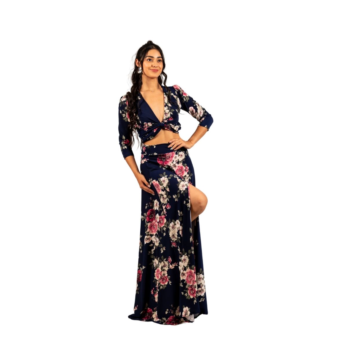 GENERICO - CONJUNTO FALDA PETO IDEAL PARA FIESTA GALA COCTEL BODA PRIMAVERA VERANO V100