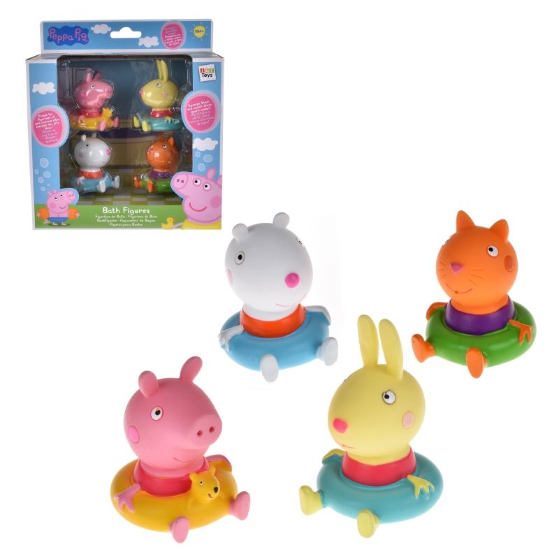 PEPPA PIG - Figuras de baño Peppa Pig set 4 personajes resistentes al